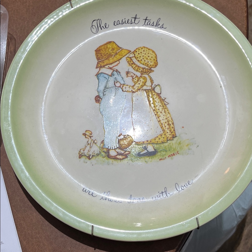 Holly Hobby 10” plate with hanger; vintage 1972